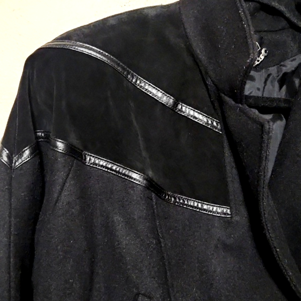 Braetan Vintage Union Made Double Breasted Cropped Jacket Suede Accents Size Med - Picture 5 of 15